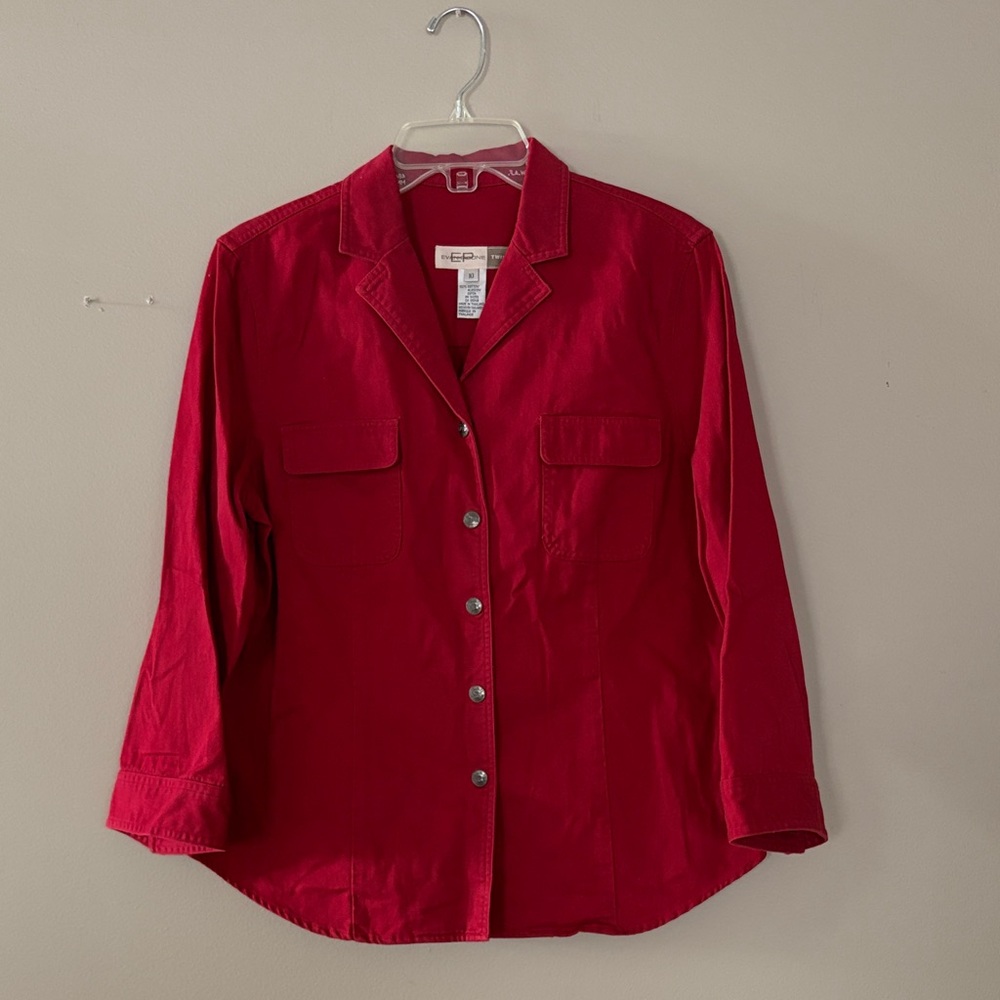 Evan Picone Red Cotton Twill Jacket